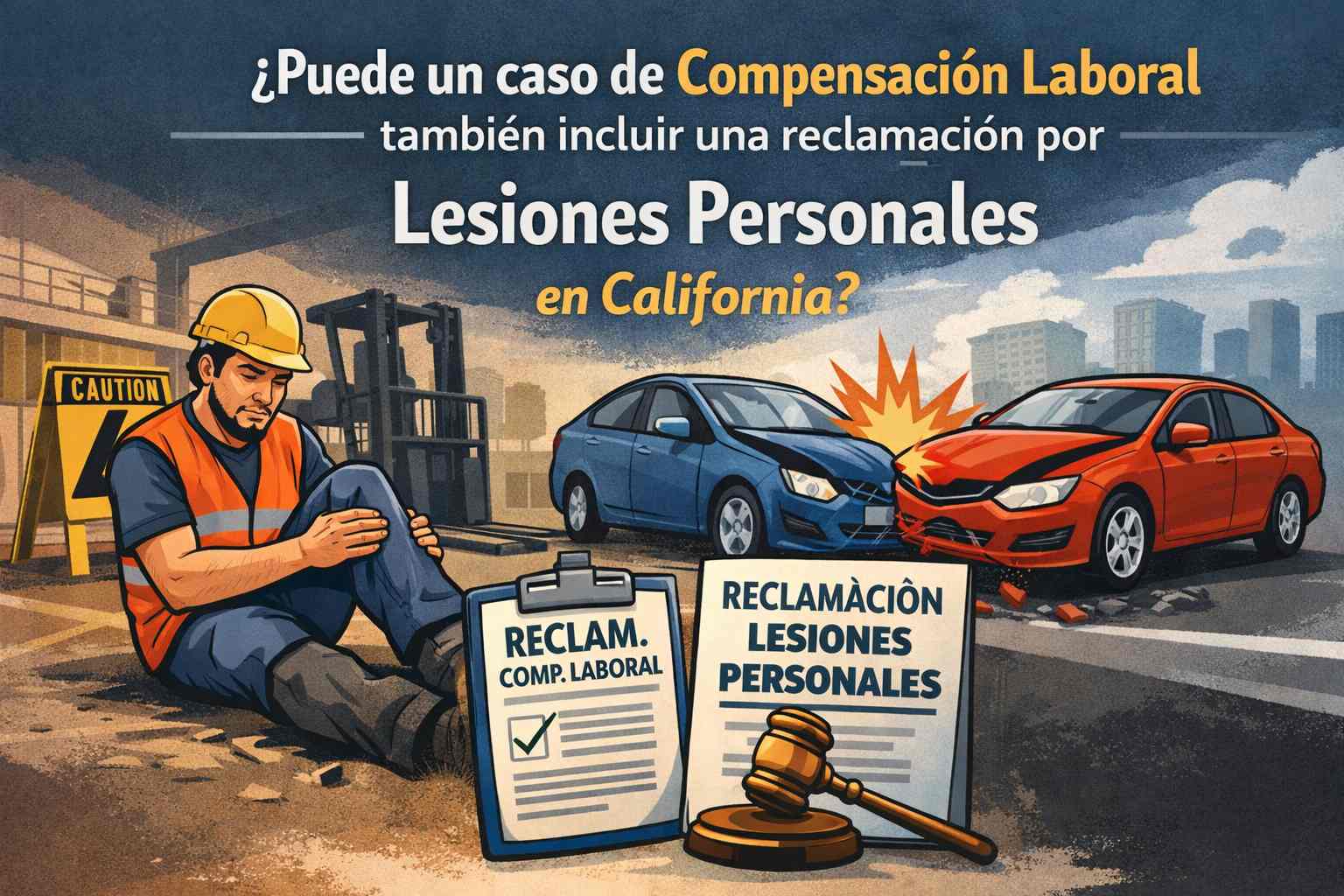 ¿Puede un caso de compensación laboral incluir también una reclamación por lesiones personales en California?